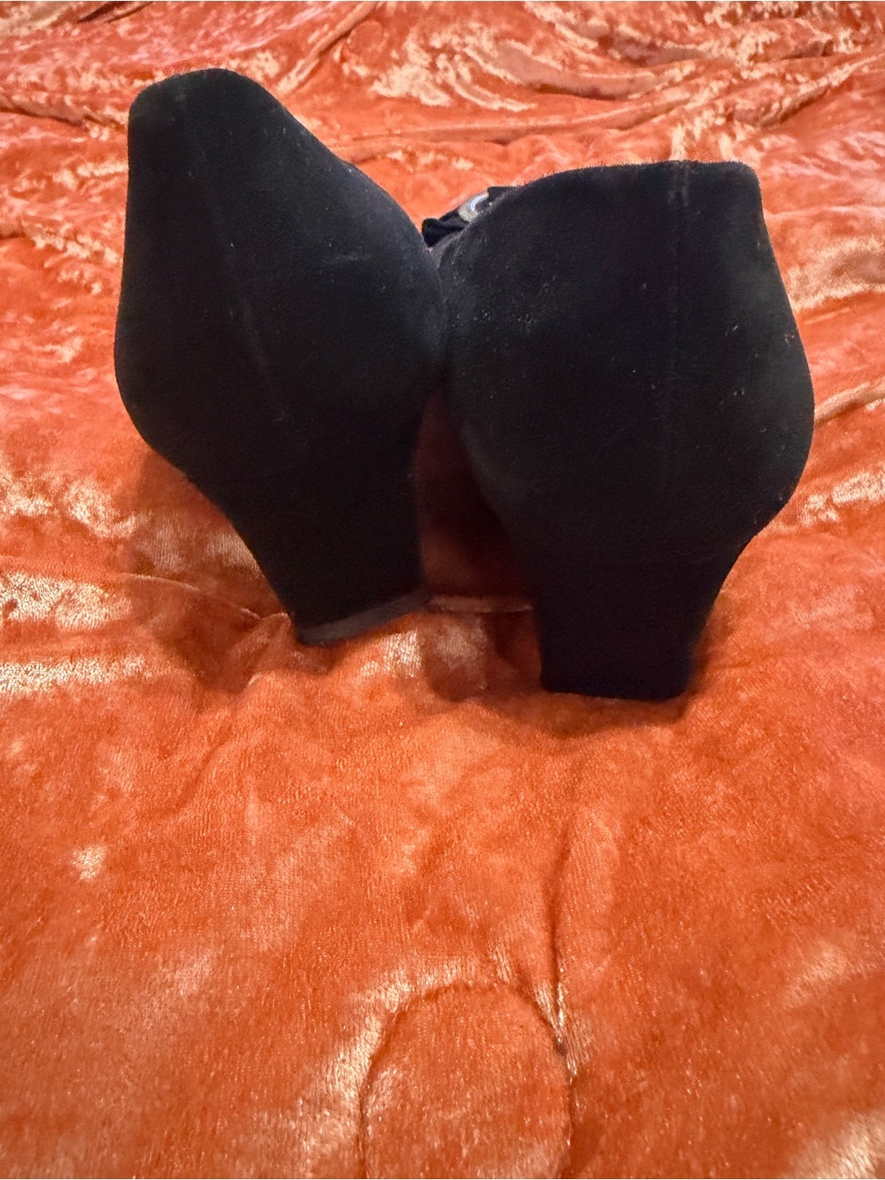 Stuart Weitzman Beaudelair Bow Black Suede Ballet Wedge  with Silver Buckle - 10 - Picture 6 of 7